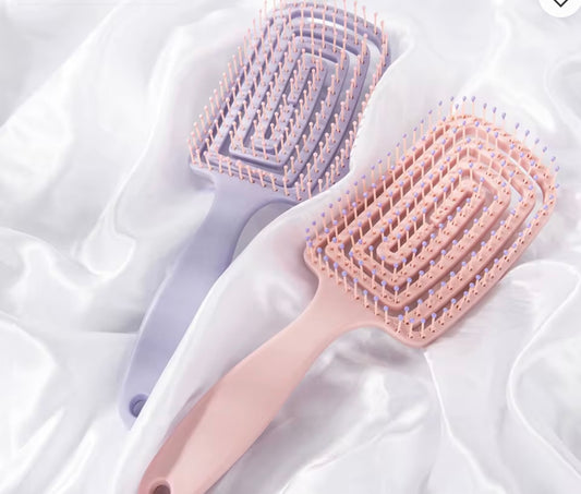 B0DW5512RH-Scalp Massage,Detangling Hair Brush, Curved Vented Design, Pink, for Wet or Dry Hair Styling